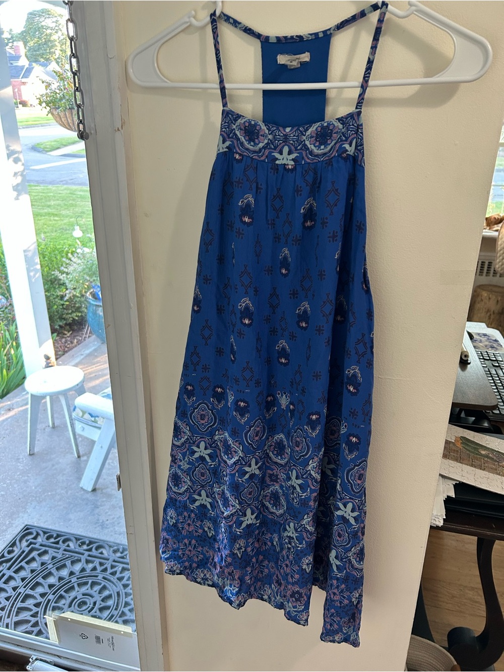 Urban outfitters Gigi ECOTE Blue Floral Boho Sundress SIZE small